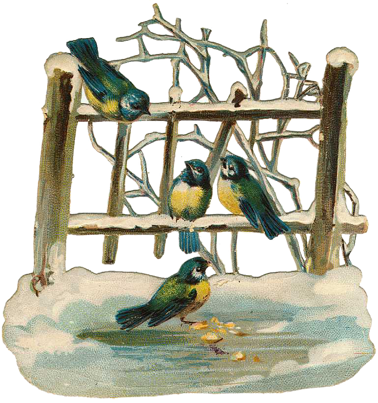 Vintage Victorian Christmas die Cut Clip Art