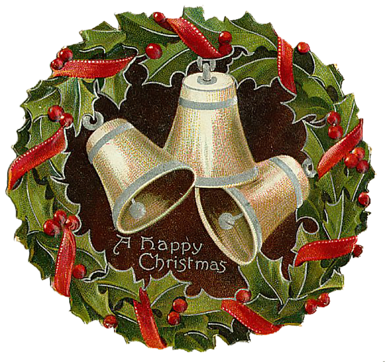 Vintage Victorian Christmas Die Cut Clip Art