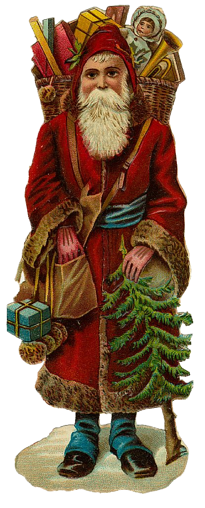 Vintage Victorian Christmas Die Cut Clip Art