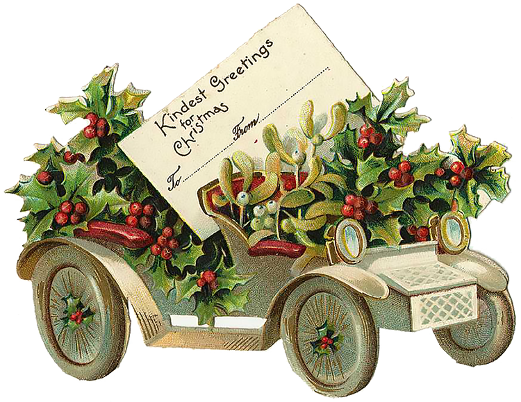 Vintage Victorian Christmas die Cut Clip Art