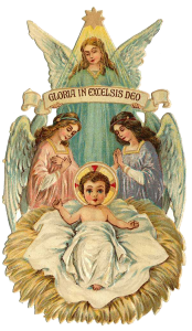 Vintage Victorian Christmas Die Cut Clip Art