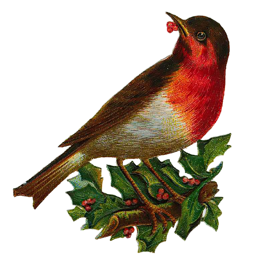 Vintage Victorian Christmas Die Cut Clip Art