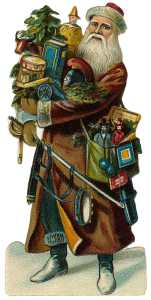 Vintage Victorian Christmas Die Cut Clip Art