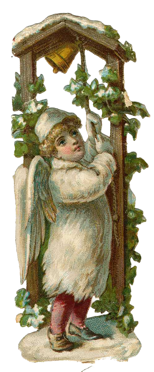 Vintage Victorian Christmas Die Cut Clip Art