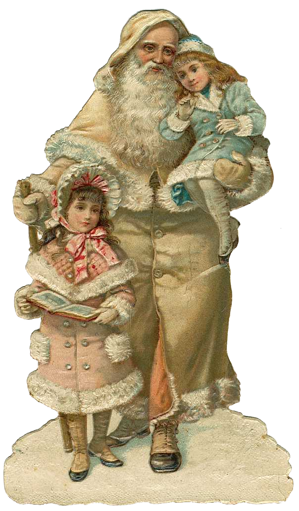 Vintage Victorian Christmas Die Cut Clip Art