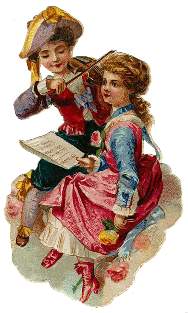 Vintage Victorian Christmas Die Cut Clip Art
