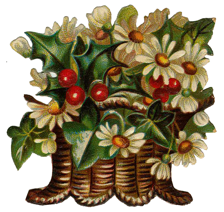 Vintage Victorian Christmas Die Cut Clip Art