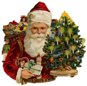 Vintage Victorian Christmas Die Cut Clip Art