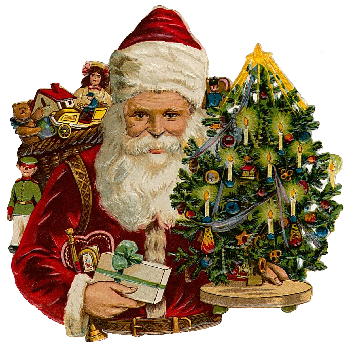 Vintage Victorian Christmas Die Cut Clip Art