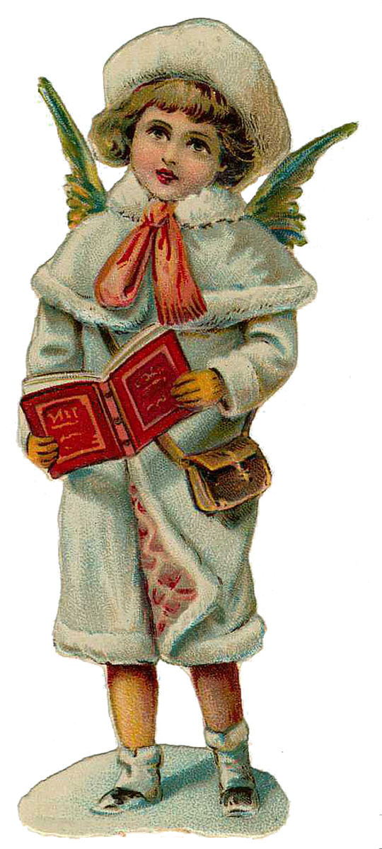Vintage Victorian Christmas Die Cut Clip Art