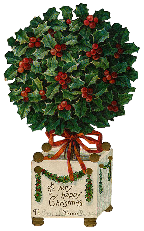 Vintage Victorian Christmas Die Cut Clip Art