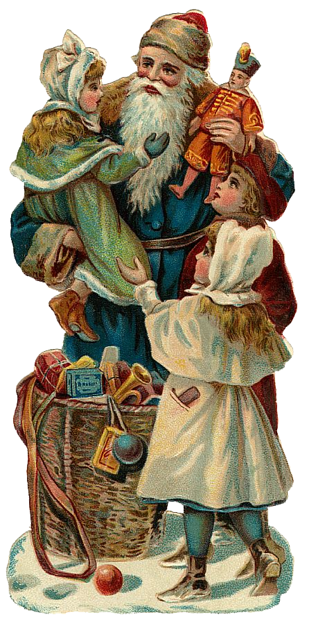 Vintage Victorian Christmas Die Cut Clip Art