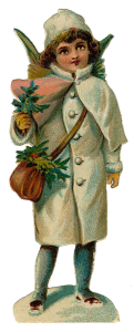 Vintage Victorian Christmas Die Cut Clip Art