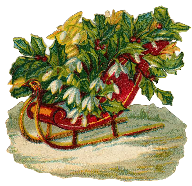 Vintage Victorian Christmas Die Cut Clip Art
