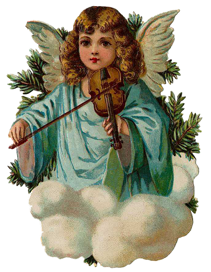 Vintage Victorian Christmas Die Cut Clip Art