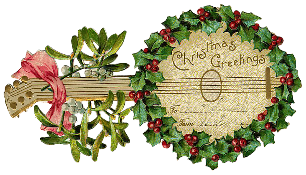 Vintage Victorian Christmas Die Cut Clip Art