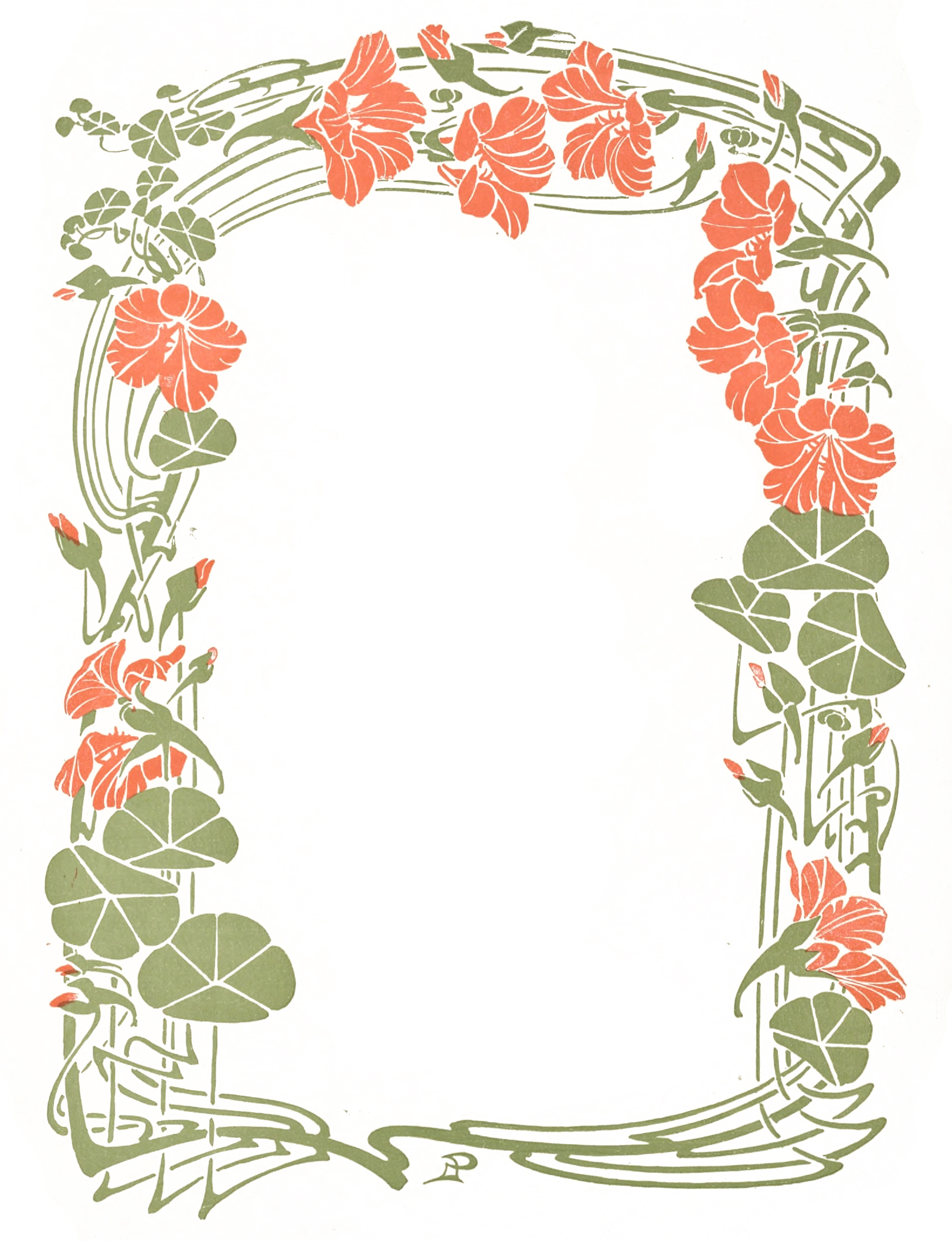 Vintage Art Nouveau Decorative Floral Frame