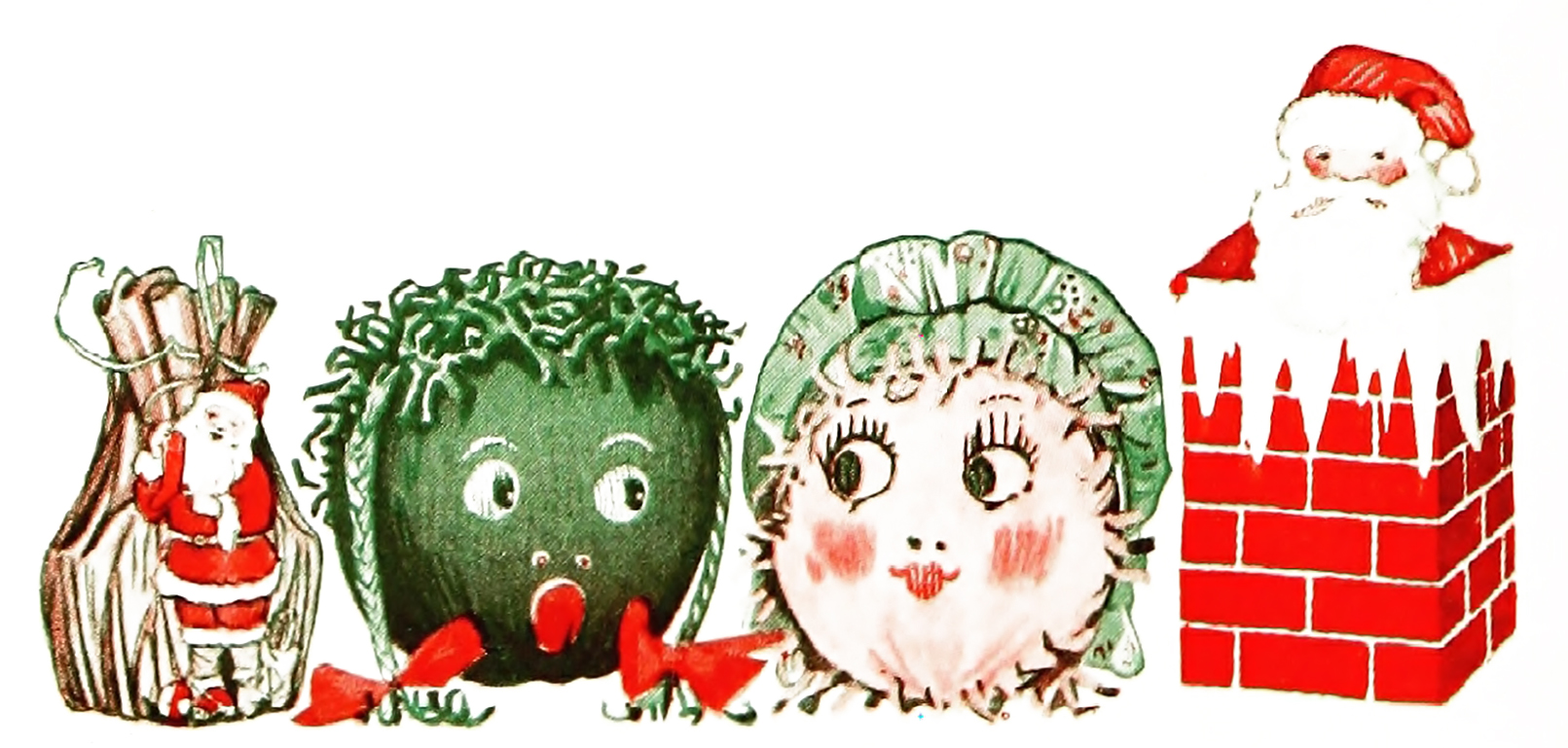 Vintage Christmas Clip Art Illustration