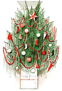 Vintage Christmas Clip Art Illustration
