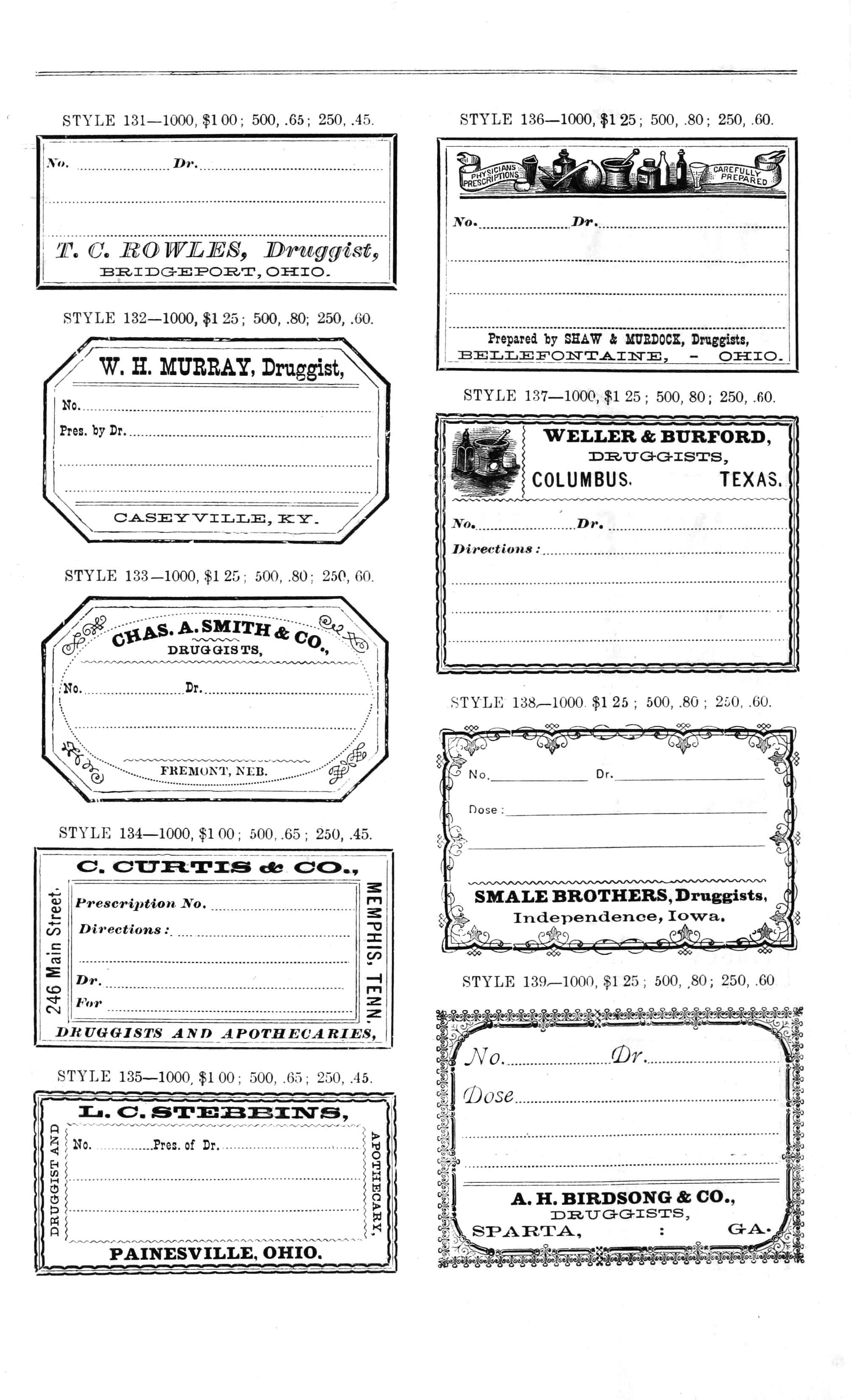 Vintage Pharmacy Labels