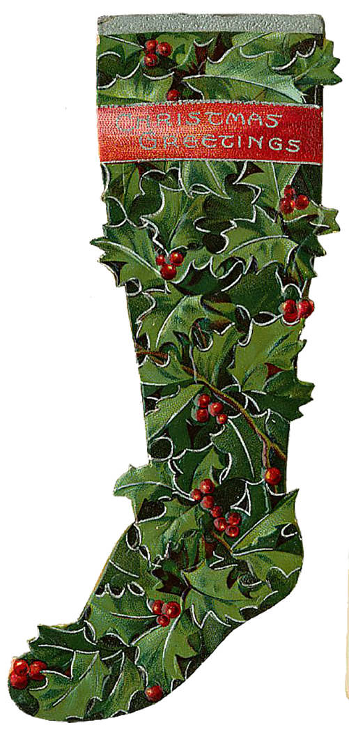 Vintage Victorian Christmas Die Cut Clip Art
