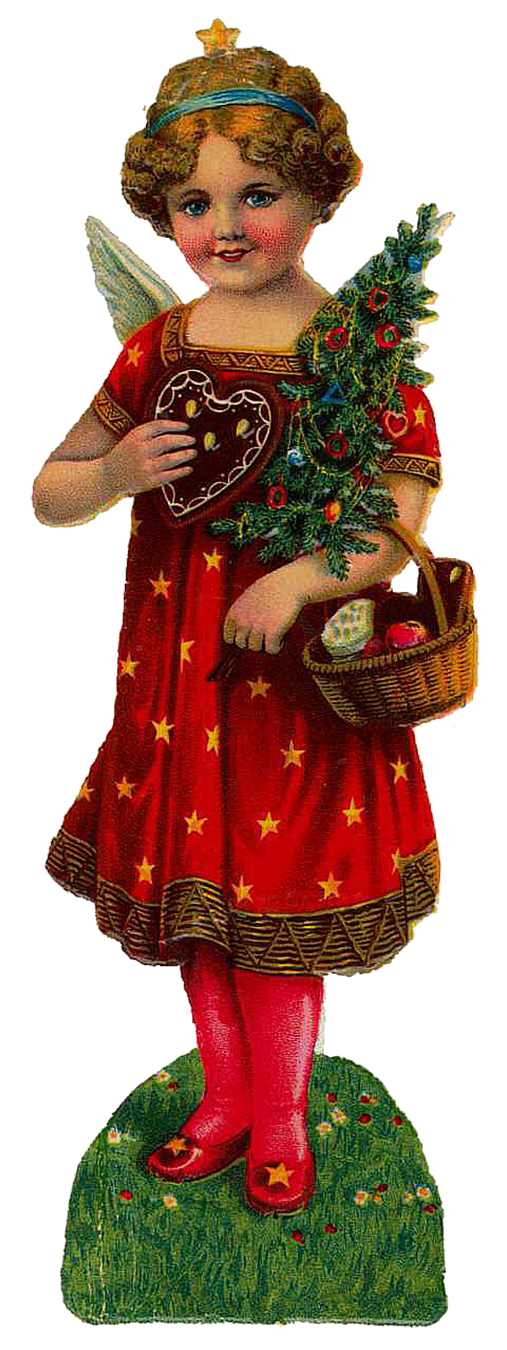 Vintage Victorian Christmas Die Cut Clip Art