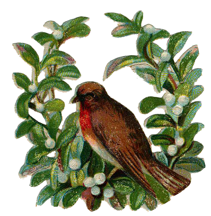 Vintage Victorian Christmas Die Cut Clip Art