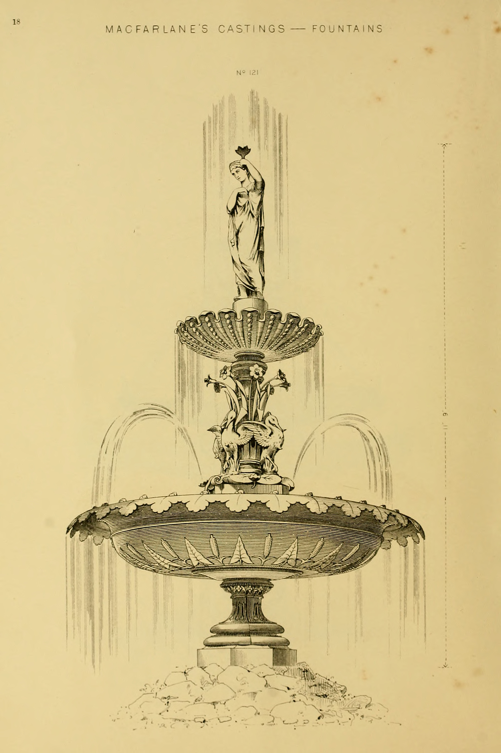 Vintage Fountain Illustration