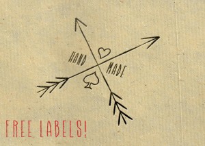 Free Hipster Style "Hand Made" Labels Printable Clip Art