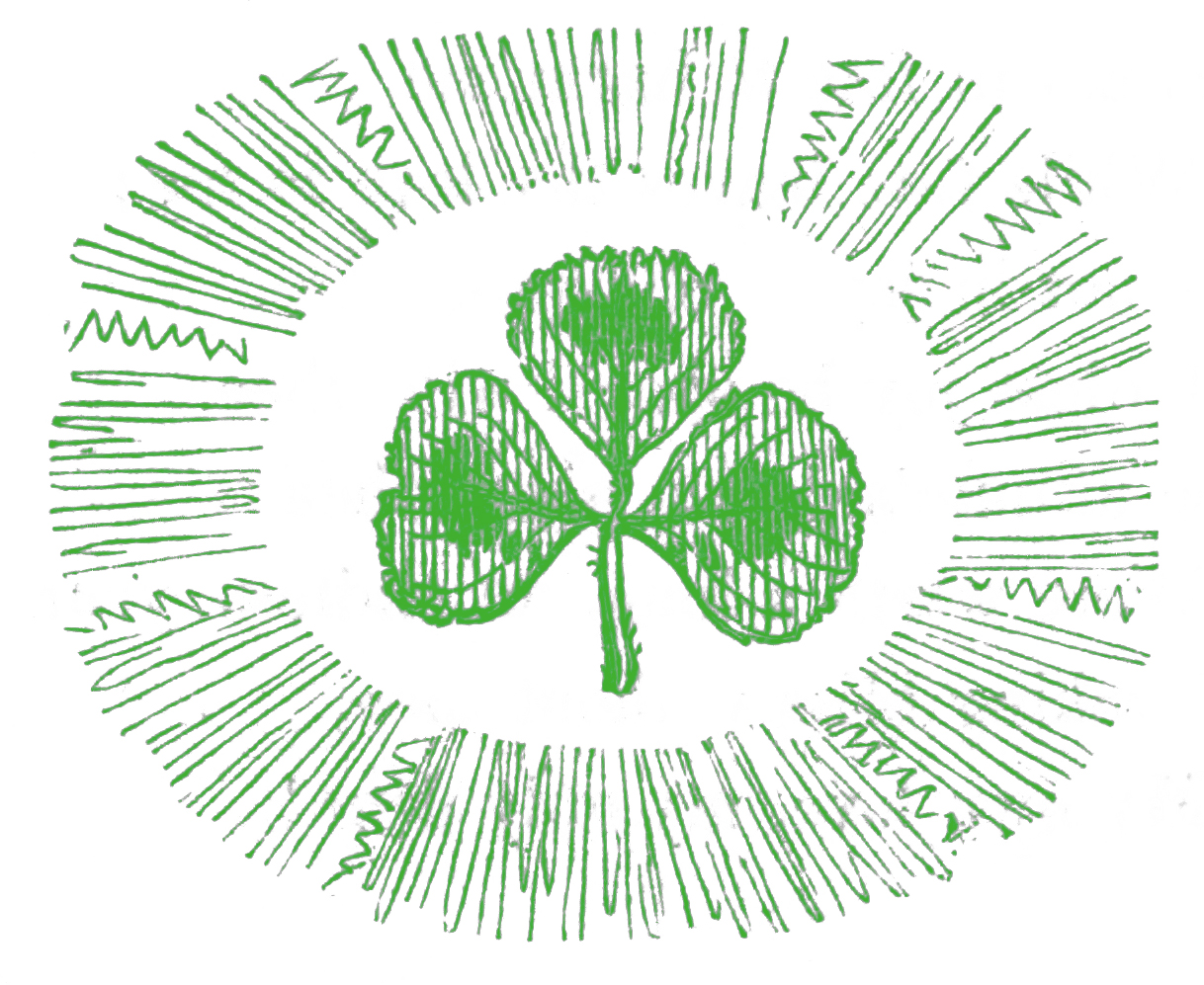 Vintage Clip Art Clover Illustration