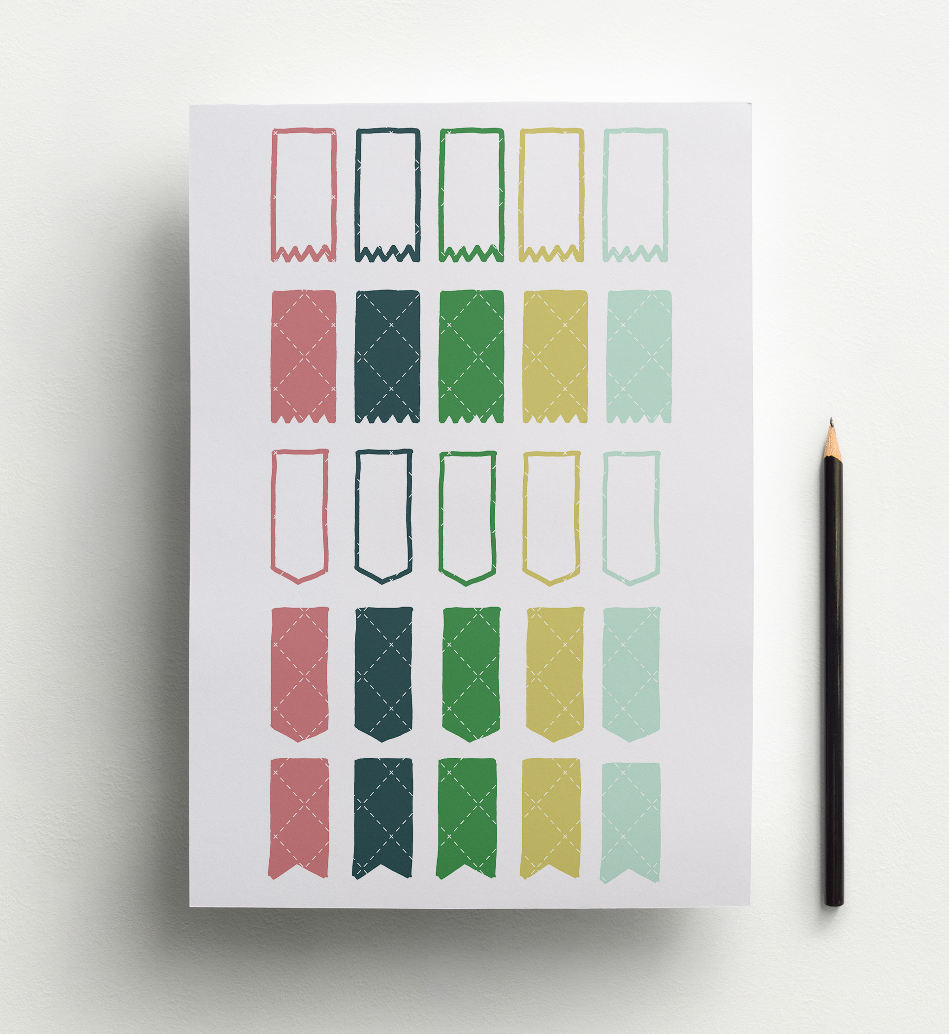 Flag Stickers - Apple Tree - Planner Printables