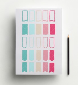 Flag Stickers - Pink Lemonade - Planner Printables