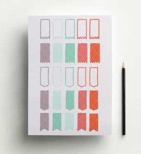 Flag Stickers - Sherbert - Planner Printables