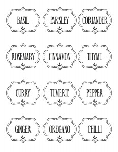 Free Printable Kitchen Spice Labels