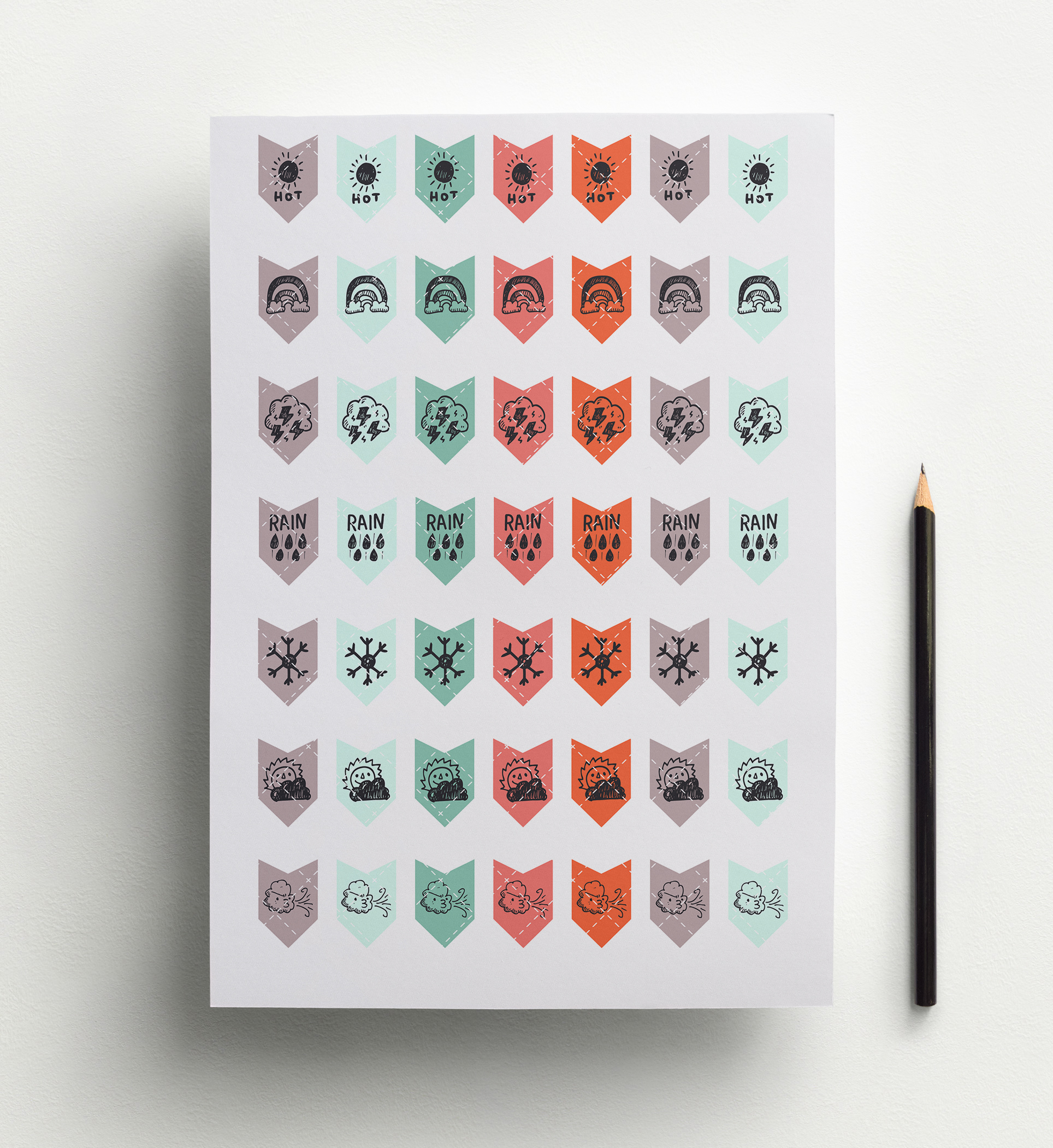 Weather Flag Stickers - Planner Printables